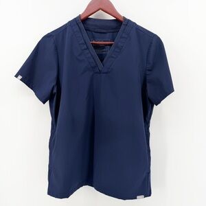 FIGS Navy V-Neck Short Sleeve Scrub Top